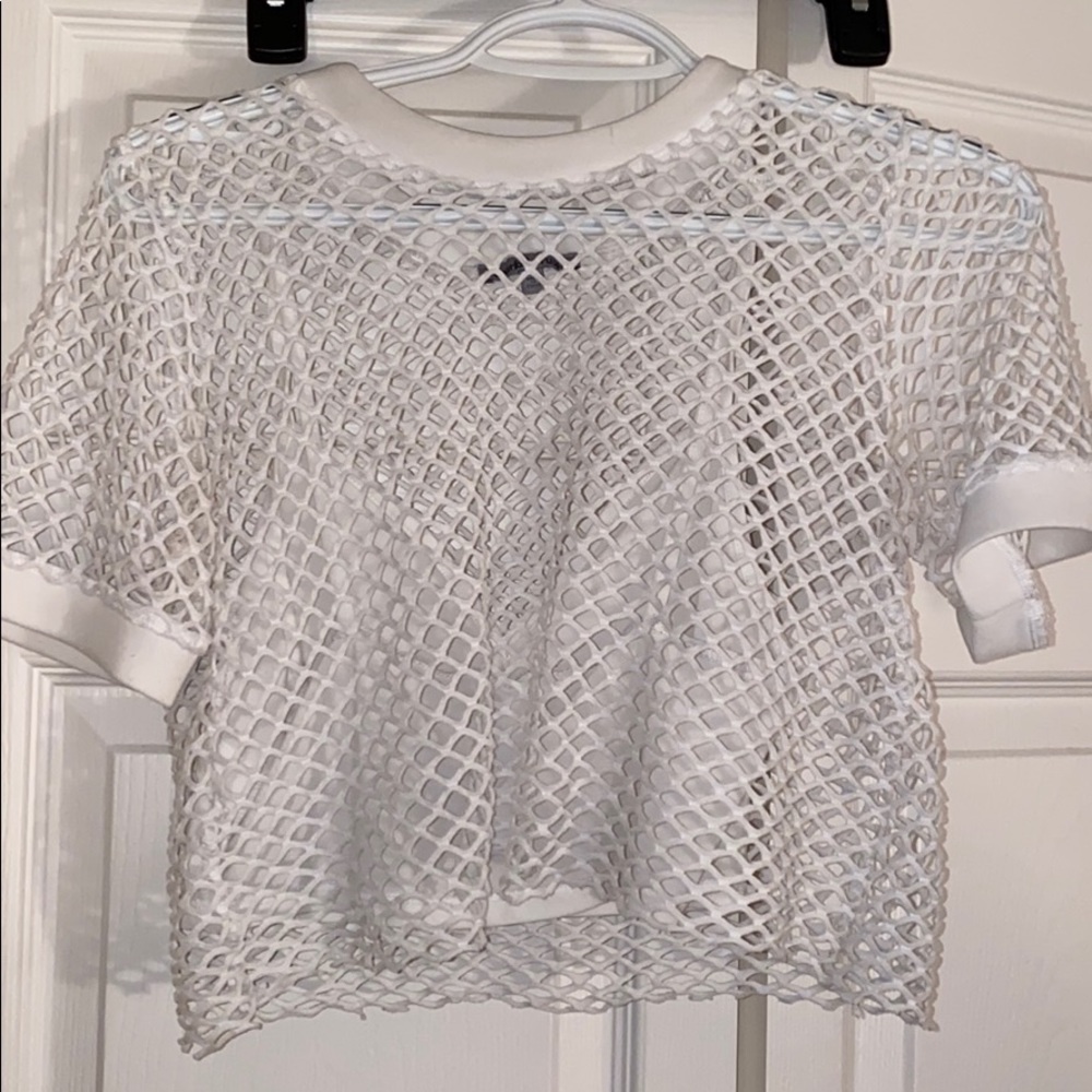 White Mesh Crop Top🤍